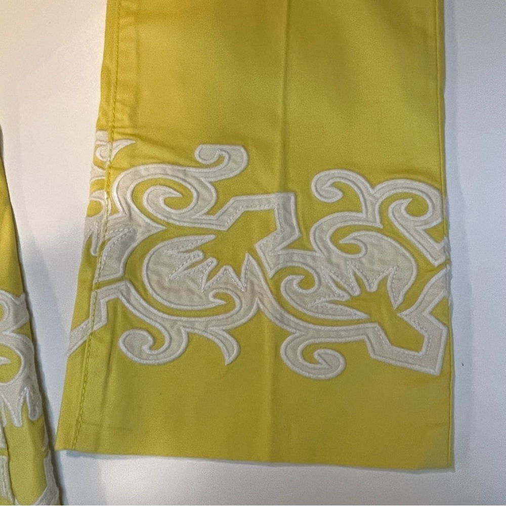 Tory Burch NWT Adrienne Lemon Embroidered Chino Pants 29 Resort - Picture 9 of 13